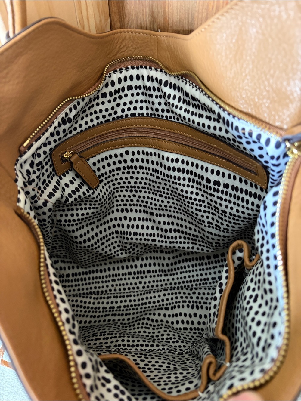 Vince Camuto ๐ Tan Leather Fringe Tote Bag | EUC - Picture 7 of 11